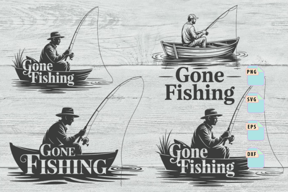 Download Gone Fishing Man in Boat Svg Bundle - Bundle Collection
