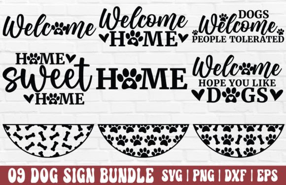Download Dog Welcome Sign Bundle - Round Sign SVG - Bundle Collection