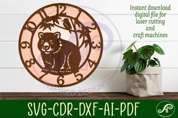 Download Wombat Clock Wall Clock Laser Cut File - Clock laser cut file Collection