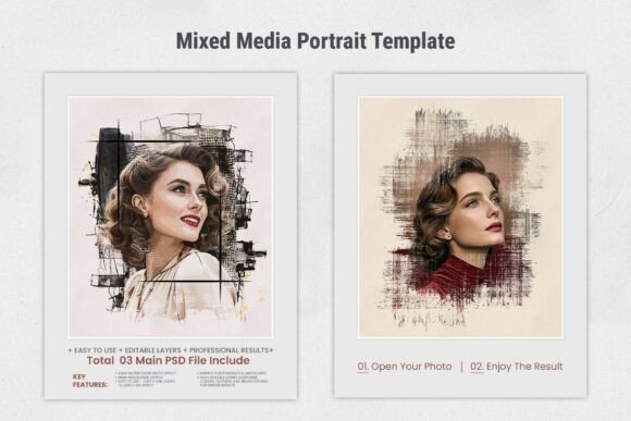 Download Mixed Media Portrait Template - Premium Resources