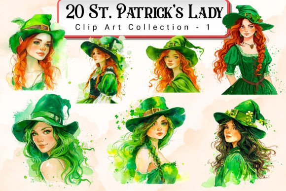Download St. Patrick's Lady Clipart Bundle - Bundle Collection