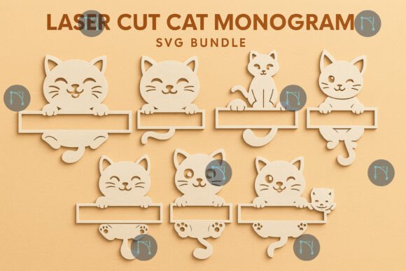 Download Laser Cut Cat Monogram SVG Bundle - Bundle Collection