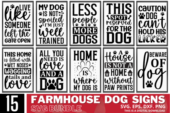 Download Farmhouse Dog Sign Svg Bundle - Bundle Collection