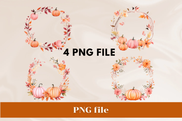 Download Watercolor Fall Autumn Pumpkin Wreath 2 - Pumpkin wreath Collection