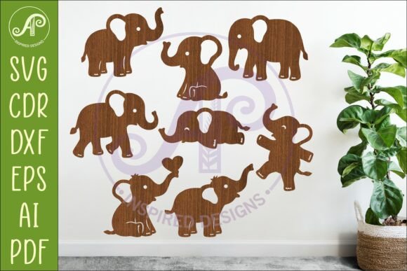 Download Cute Elephant SVG Laser Cut Files Bundle - Bundle Collection
