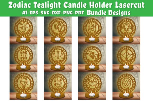Download Zodiac Tealight Candle Holder BUNDLES 12 - Bundle Collection