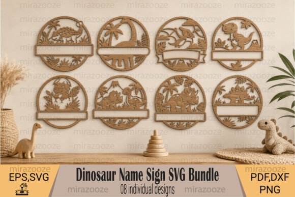 Download Dinosaur Name Sign SVG Bundle - Bundle Collection