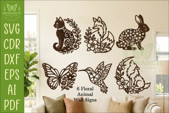 Download Floral Animal Wall Sign Bundle SVG Decor - Bundle Collection