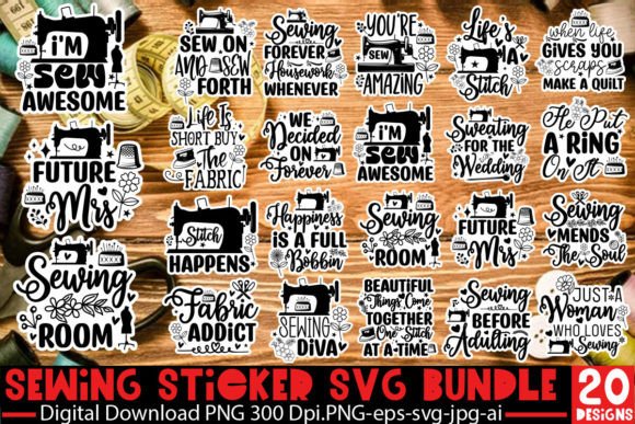 Download Sewing SVG Sticker Bundle, Sewing Quotes - Bundle Collection