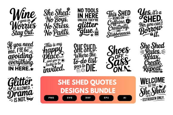 Download She Shed Quotes SVG Bundle - Bundle Collection