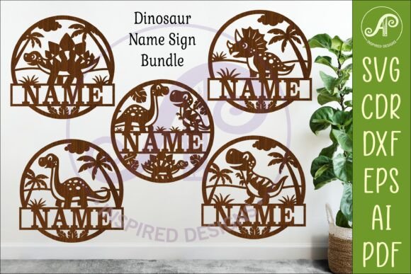 Download Dinosaurs Name Sign BUNDLE SVG - Bundle Collection