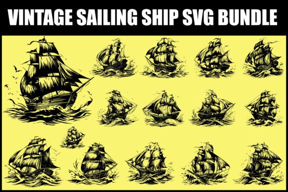 Download Vintage Sailing Ship SVG Bundle - Bundle Collection
