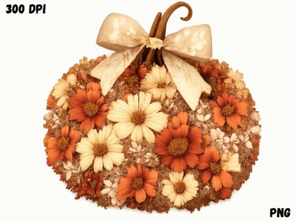 Download Floral Pumpkin Wreath PNG, Autumn - Pumpkin wreath Collection