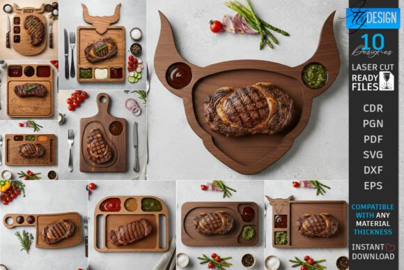 Download Steak Boards Laser Cut Bundle | BBQ Tray - Bundle Collection