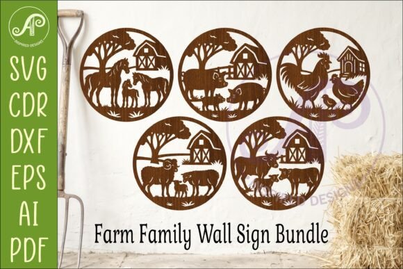Download Farm Animal Wall Sign Bundle SVG, Laser - Bundle Collection