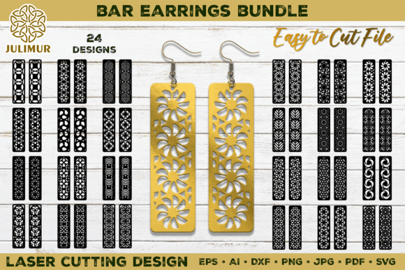 Download Laser Cutting Rectangle Earrings Bundle - Bundle Collection