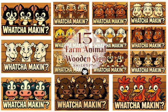 Download Whatcha Makin Farm Animal Sign Bundle - Bundle Collection