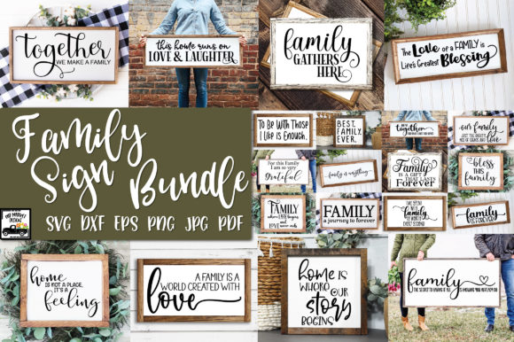 Download Family Sign Bundle - Farmhouse Signs - Bundle Collection