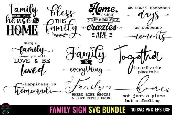 Download Family Sign SVG Bundle I Farmhouse Sign - Bundle Collection
