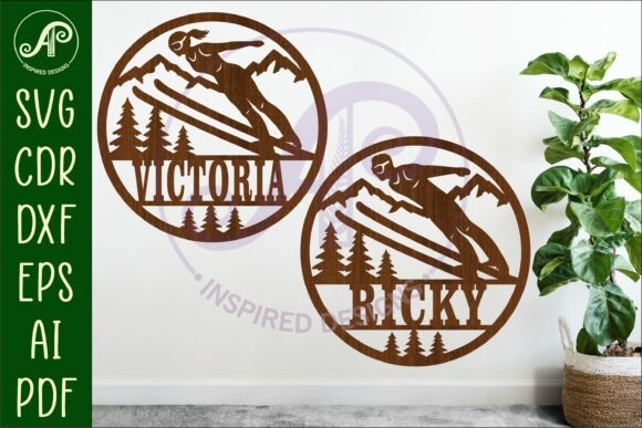 Download Ski Jumper Name Sign SVG Bundle - Bundle Collection