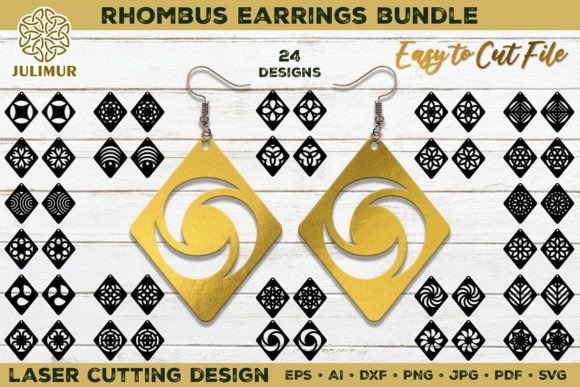 Download Laser Cutting Rhombus Earrings Bundle - Bundle Collection