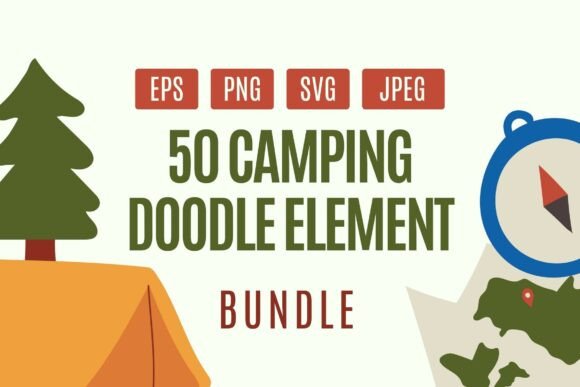 Download Camping Doodle Element Bundle - Bundle Collection