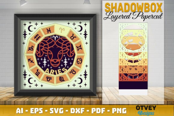 Download Zodiac 3D Shadowbox Layered Papercut - Premium Resources