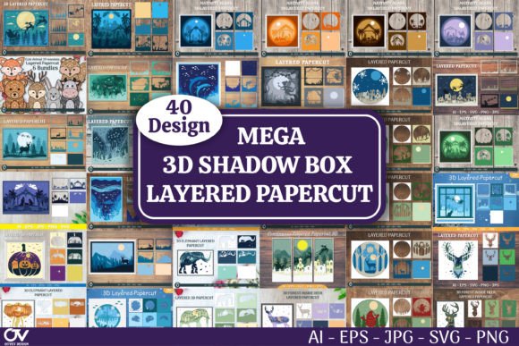 Download Mega Bundle 3D Shadow Box Svg - Bundle Collection