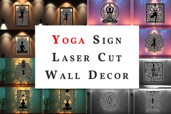 Download Yoga Sign Laser Cut Wall Art SVG Bundle - Bundle Collection