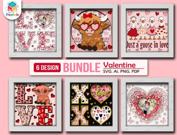 Download Valentine Shadow Box SVG Bundle - Bundle Collection