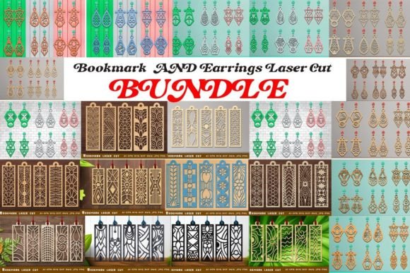Download Bookmark and Earrings Laser Cut Bundle - Bundle Collection
