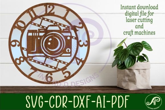 Download Photographer Camera Clock Laser Cut File - Clock laser cut file Collection