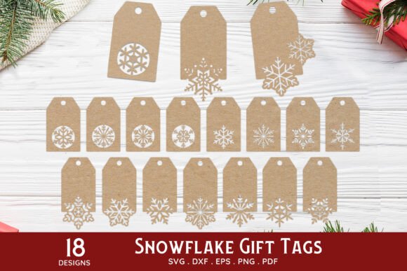 Download Snowflake Christmas Gift Tag Svg Bundle - Bundle Collection