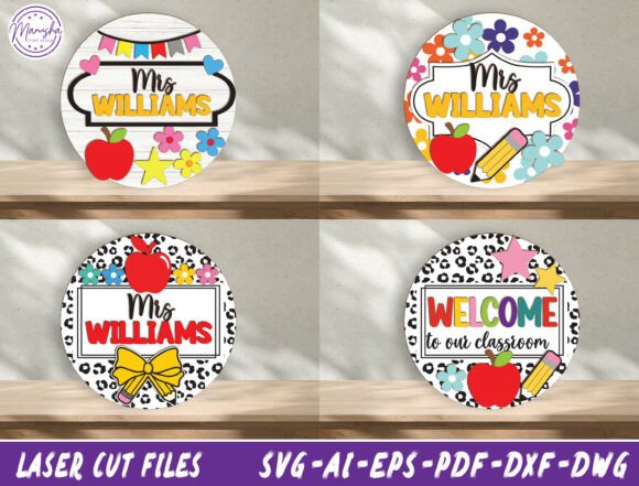 Download Teacher Name Sign Bundle Cut File SVG - Bundle Collection