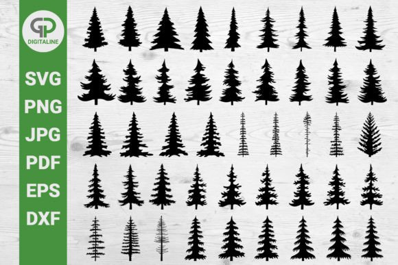 Download Pine Trees Bundle SVG, Silhouettes SVG 1 - Bundle Collection