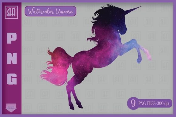 Download Watercolor Unicorn PNG - Unicorn Bundle - Bundle Collection