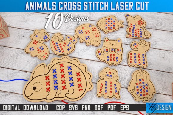 Download Cross Stitch Animals Laser Cut Bundle - Bundle Collection