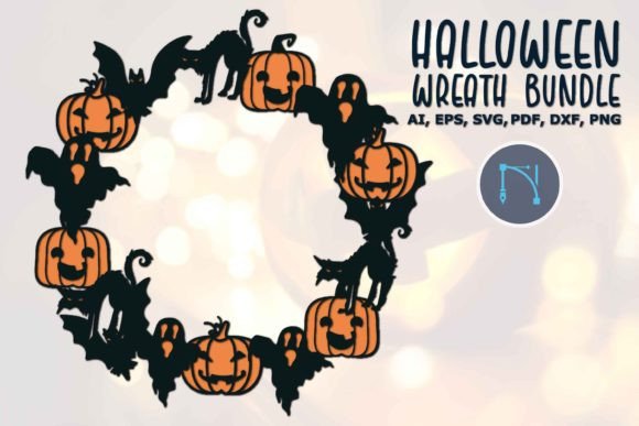 Download 3D Halloween Bat Ghost Pumpkin Wreath - Pumpkin wreath Collection