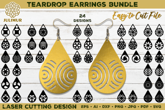 Download Laser Cutting Teardrop Earrings Bundle - Bundle Collection
